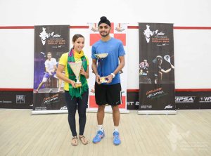 Champions Nouran El Torky (EGY) and Harinder Pal Sandhu (IND)
